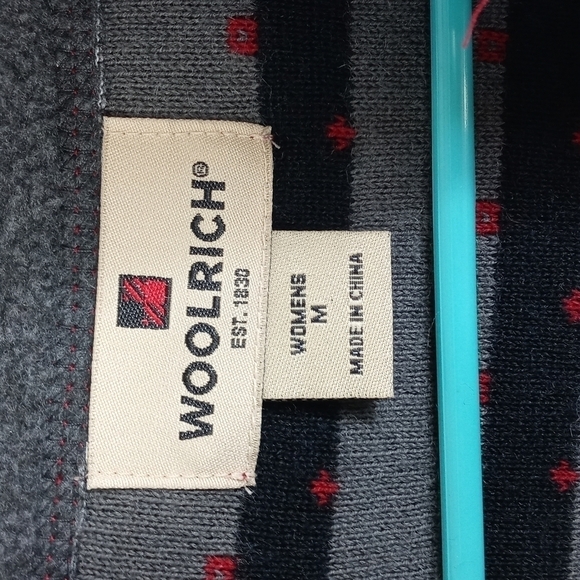 Woolrich full zip Women's med lined red & gray casual winter mountains sweater - Picture 4 of 11
